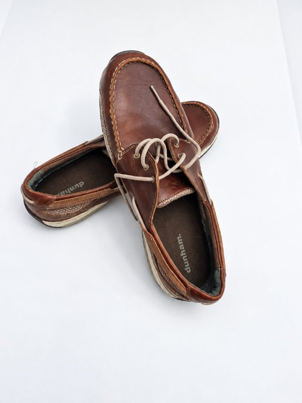 Dunham Captain Men’s Brown Leather Boat Shoes Size 15 4E Extra Wide